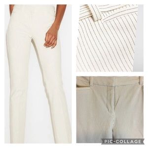 Express 18R Columnist Pants Off White/Blk Pinstripe Barely Boot Mid Rise…